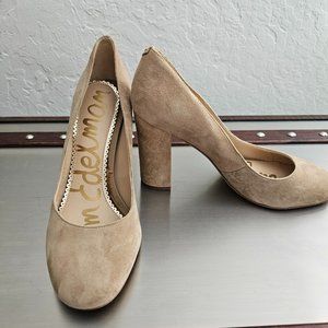 US 8.5- Sam Edelman Stillson Oatmeal Sueded Pumps